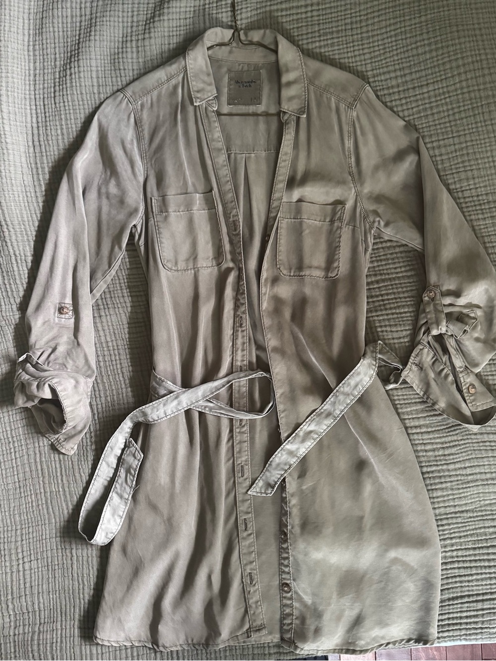 Light khaki Women's Belted Shirt Jacket